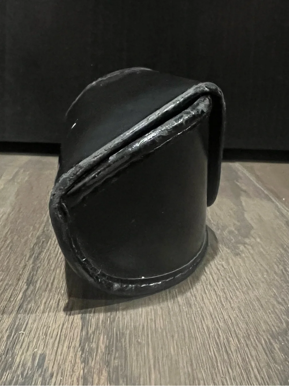 Authentic Salvatore Ferragamo Black Leather Snap Sunglasses Case